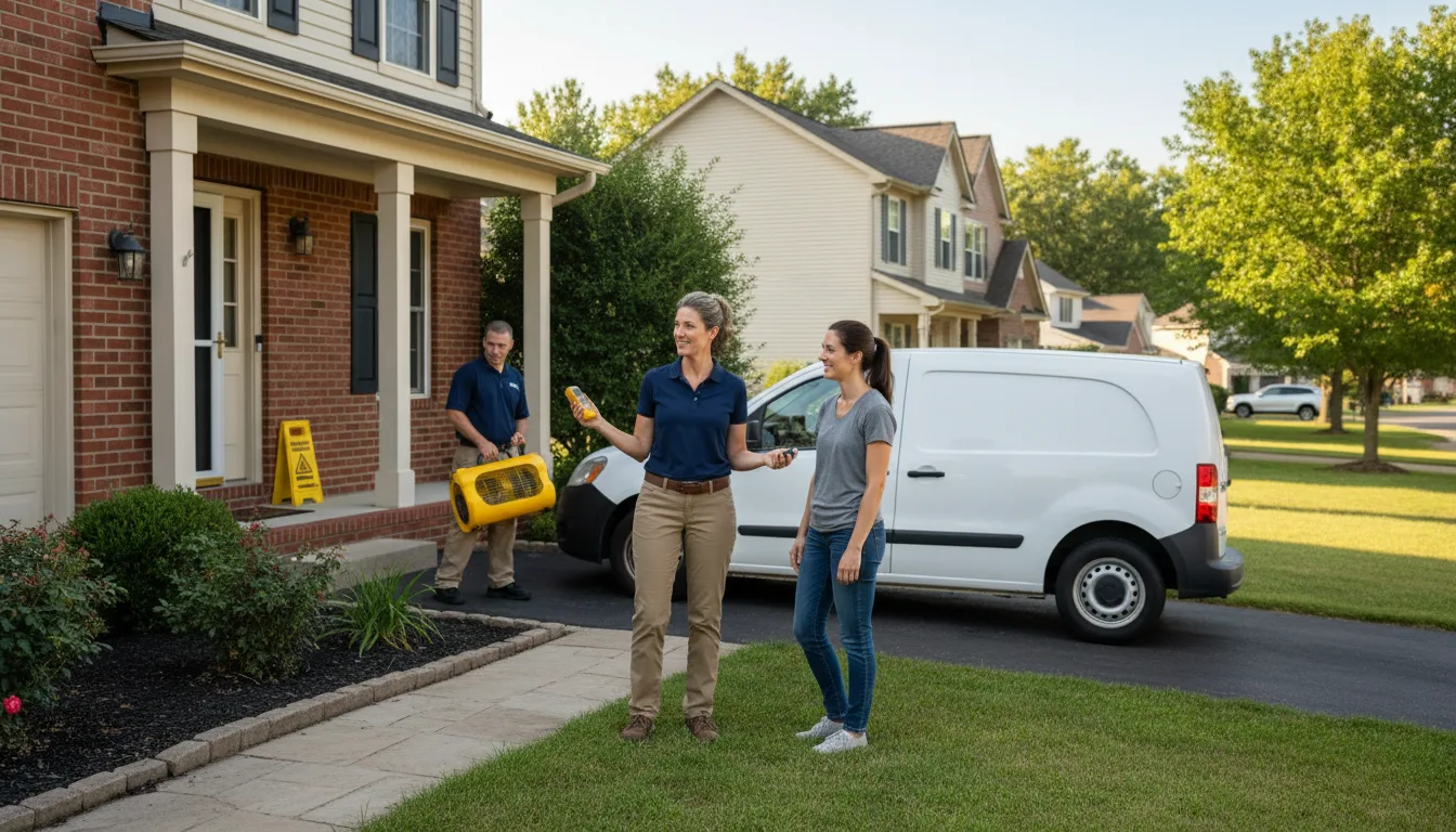 Residential water damage restoration in Manlius, IL